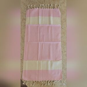 Pink and Cream Patterned Scarf